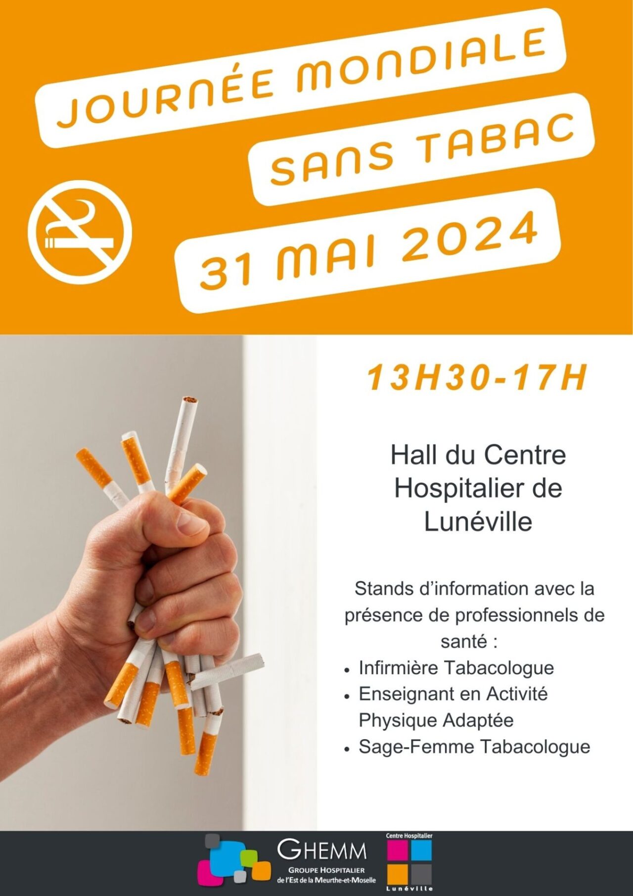 Journée Mondiale sans Tabac au Centre Hospitalier de Lunéville | Groupe ...